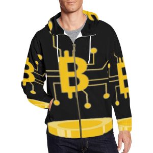 Bitcoin Jacket Men's All Over Print Full Zip Hoodie